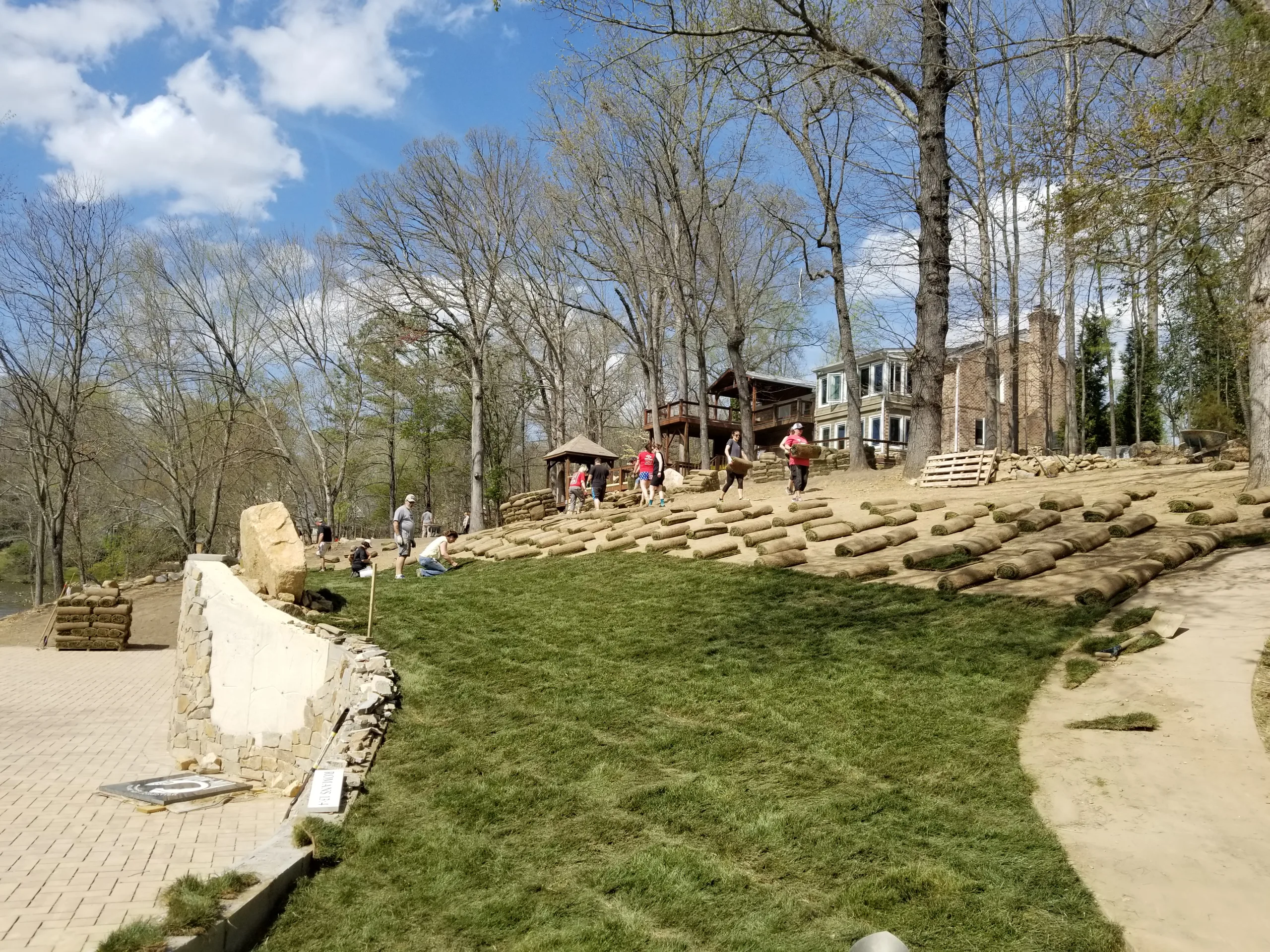 War memorial boardwalk construction