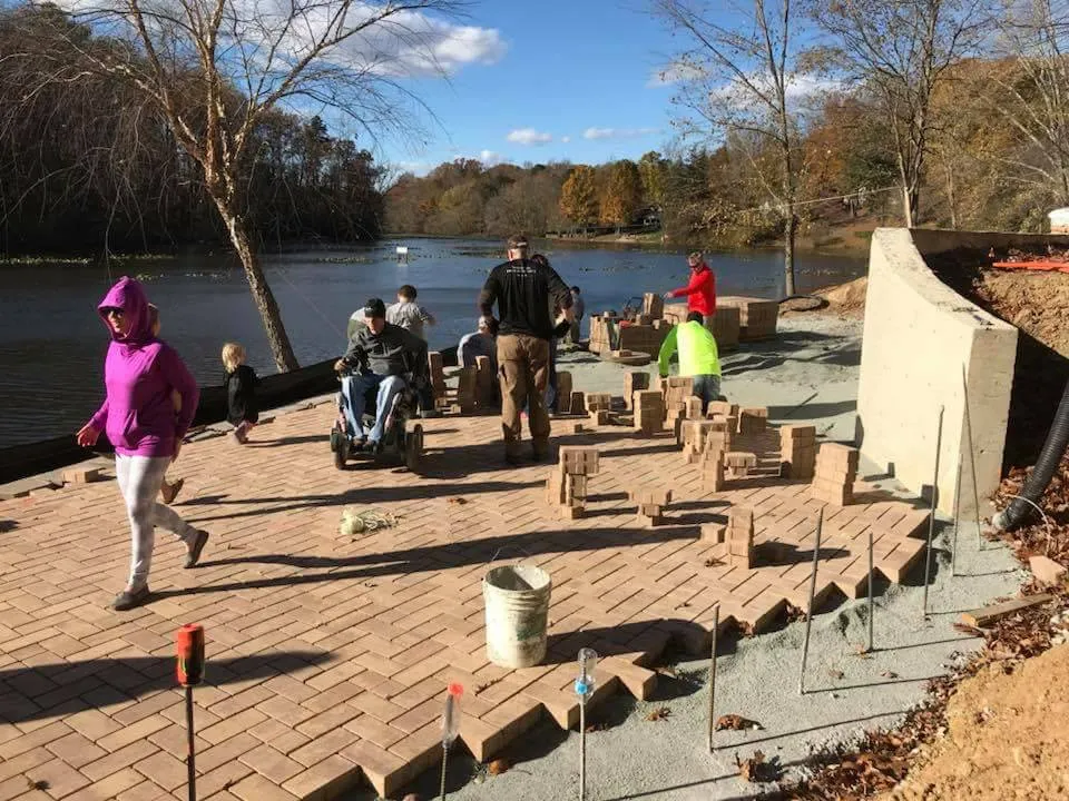 War memorial boardwalk construction team