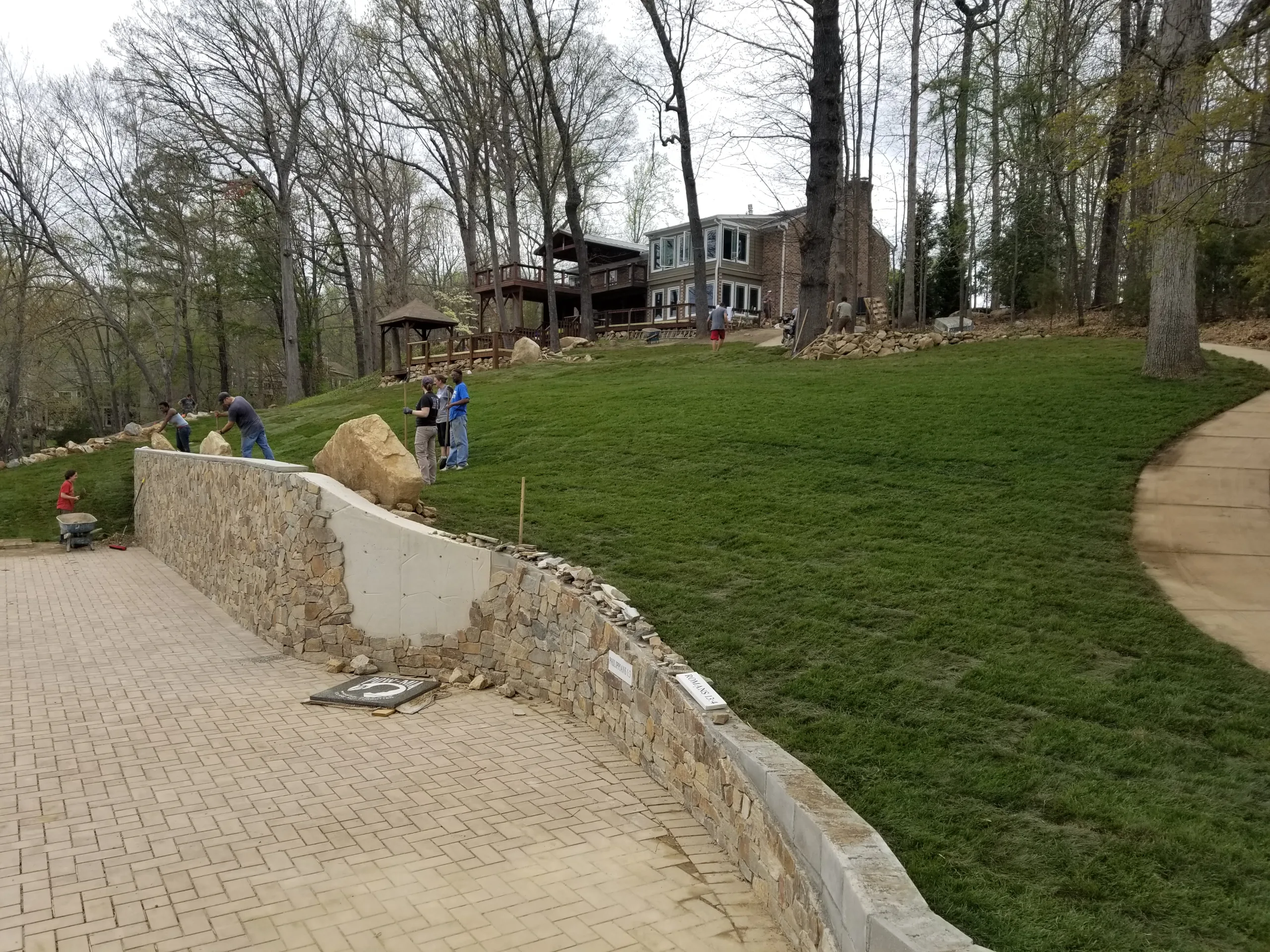 War memorial boardwalk construction